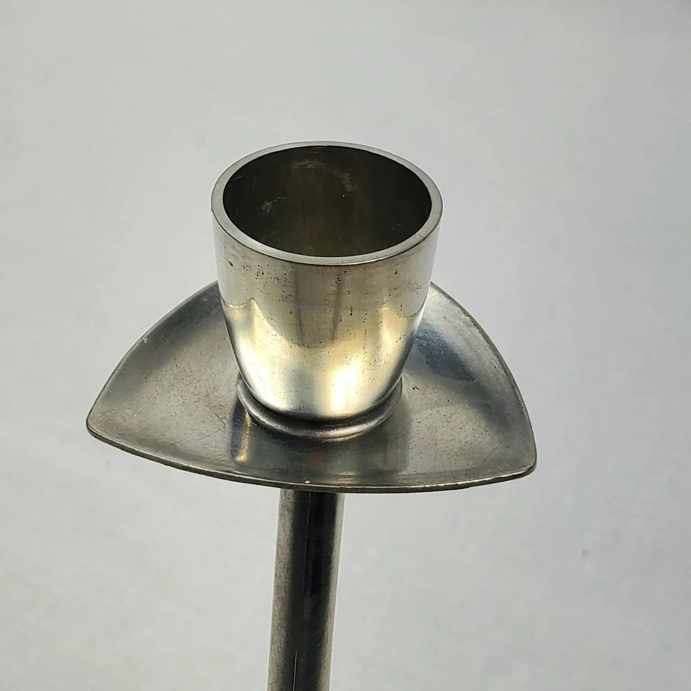 Pewter Brodrene Mylius BM of Norway Modernist Triple Candle Holder 6.5